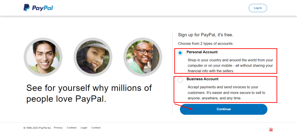 إنشاء حساب باي بال Paypal